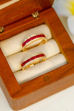 Load image into Gallery viewer, LUOWEND 18K Yellow Gold Real Natural Ruby Ring for Women

