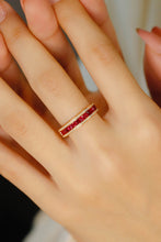 Load image into Gallery viewer, LUOWEND 18K Yellow Gold Real Natural Ruby Ring for Women
