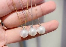 Load image into Gallery viewer, LUOWEND 18K White/Yellow/Rose Gold Real Natural Pearl Necklace for Women
