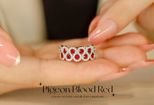 Load image into Gallery viewer, LUOWEND 18K White Gold Real Natural Ruby Ring for Women
