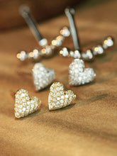 Load image into Gallery viewer, LUOWEND 18K White/Yellow Gold Real Natural Diamond Earrings for Women

