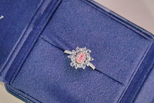 Load image into Gallery viewer, LUOWEND 18K White Gold Natural Pink Diamond Ring for Women
