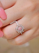 Load image into Gallery viewer, LUOWEND 18K White Gold Natural Pink Diamond Ring for Women
