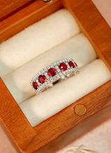 Load image into Gallery viewer, LUOWEND 18K White Gold Real Natural Ruby Ring for Women
