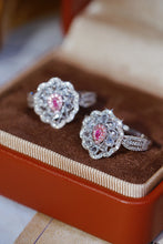 Load image into Gallery viewer, LUOWEND 18K White Gold Natural Pink Diamond Ring for Women
