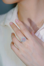 Load image into Gallery viewer, LUOWEND 18K White Gold Natural Pink Diamond Ring for Women
