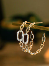 Load image into Gallery viewer, LUOWEND 18K White/Yellow Gold Real Natural Diamond Earrings for Women
