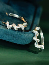 Load image into Gallery viewer, LUOWEND 18K White/Yellow Gold Fine Jewelry Real Natural Diamond Earrings for Women

