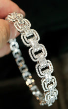 Load image into Gallery viewer, LUOWEND 18K White Gold Real Natural Diamond Bangle for Women
