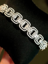 Load image into Gallery viewer, LUOWEND 18K White Gold Real Natural Diamond Bangle for Women
