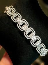 Load image into Gallery viewer, LUOWEND 18K White Gold Real Natural Diamond Bangle for Women
