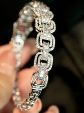 Load image into Gallery viewer, LUOWEND 18K White Gold Real Natural Diamond Bangle for Women
