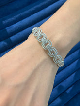 Load image into Gallery viewer, LUOWEND 18K White Gold Real Natural Diamond Bangle for Women
