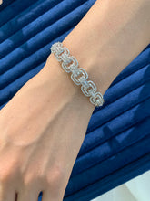 Load image into Gallery viewer, LUOWEND 18K White Gold Real Natural Diamond Bangle for Women
