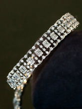 Load image into Gallery viewer, LUOWEND 18K White Gold Real Natural Diamond Bangle for Women
