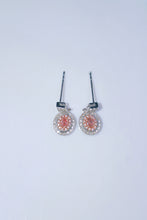 Load image into Gallery viewer, LUOWEND 18K White Gold Natural Pink Diamond Earrings for Women
