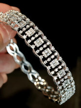 Load image into Gallery viewer, LUOWEND 18K White Gold Real Natural Diamond Bangle for Women
