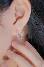 Load image into Gallery viewer, LUOWEND 18K White Gold Natural Pink Diamond Earrings for Women
