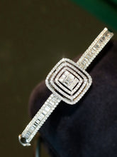 Load image into Gallery viewer, LUOWEND 18K White Gold Fine Jewelry Real Natural Diamond Bangle for Women
