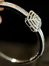 Load image into Gallery viewer, LUOWEND 18K White Gold Fine Jewelry Real Natural Diamond Bangle for Women

