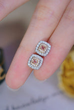 Load image into Gallery viewer, LUOWEND 18K White Gold Natural Diamond Earrings for Women
