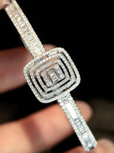 Load image into Gallery viewer, LUOWEND 18K White Gold Fine Jewelry Real Natural Diamond Bangle for Women
