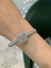 Load image into Gallery viewer, LUOWEND 18K White Gold Fine Jewelry Real Natural Diamond Bangle for Women
