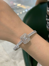 Load image into Gallery viewer, LUOWEND 18K White Gold Fine Jewelry Real Natural Diamond Bangle for Women

