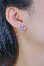 Load image into Gallery viewer, LUOWEND 18K White Gold Natural Pink Diamond Earrings for Women
