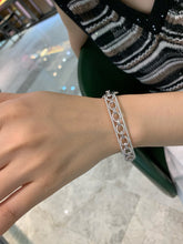 Load image into Gallery viewer, LUOWEND 18K White Gold Real Natural Diamond Bangle for Women
