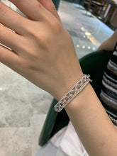 Load image into Gallery viewer, LUOWEND 18K White Gold Real Natural Diamond Bangle for Women
