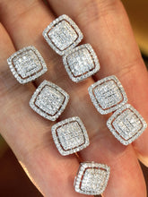 Load image into Gallery viewer, LUOWEND 18K White Gold Natural Diamond Stud Earrings for Women
