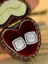 Load image into Gallery viewer, LUOWEND 18K White Gold Natural Diamond Stud Earrings for Women
