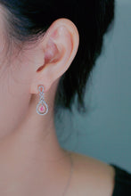 Load image into Gallery viewer, LUOWEND 18K White Gold Natural Pink Diamond Earrings for Women

