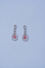 Load image into Gallery viewer, LUOWEND 18K White Gold Natural Pink Diamond Earrings for Women
