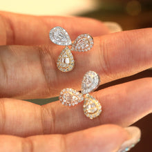 Load image into Gallery viewer, LUOWEND 18K Gold Natural Diamond Stud Earrings for Women
