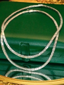 LUOWEND 18K White Gold Natural Diamond Necklace for Women