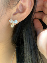 Load image into Gallery viewer, LUOWEND 18K Gold Natural Diamond Stud Earrings for Women
