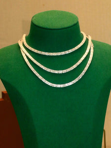 LUOWEND 18K White Gold Natural Diamond Necklace for Women