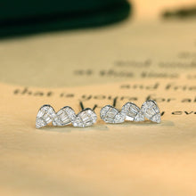 Load image into Gallery viewer, LUOWEND 18K White Gold Natural Diamond Earrings for Women
