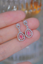 Load image into Gallery viewer, LUOWEND 18K White Gold Natural Pink Diamond Earrings for Women
