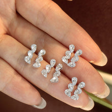Load image into Gallery viewer, LUOWEND 18K White Gold Natural Diamond Earrings for Women
