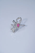 Load image into Gallery viewer, LUOWEND 18K White Gold Natural Pink Diamond Ring for Women
