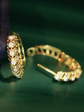 Load image into Gallery viewer, LUOWEND 18K White/Yellow Gold Fine Jewelry Real Natural Diamond Earrings for Women
