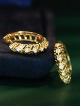 Load image into Gallery viewer, LUOWEND 18K White/Yellow Gold Fine Jewelry Real Natural Diamond Earrings for Women
