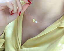 Load image into Gallery viewer, LUOWEND 18K Yellow Gold Natural Pearl Necklace for Women
