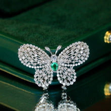 Load image into Gallery viewer, LUOWEND 18K White Gold Real Natural Emerald and Diamond Gemstone Necklace for Women
