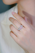 Load image into Gallery viewer, LUOWEND 18K White Gold Natural Pink Diamond Ring for Women
