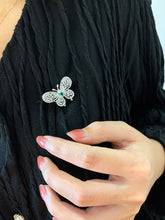 Load image into Gallery viewer, LUOWEND 18K White Gold Real Natural Emerald and Diamond Gemstone Necklace for Women

