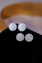 Load image into Gallery viewer, LUOWEND 18K White Gold Natural Diamond Stud Earrings for Women
